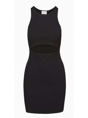 Aritzia Wilfred Free Cut-Out Knit Tank Mini Dress Black